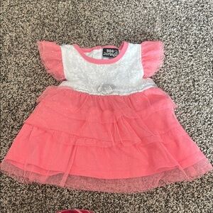 Pink and White Lace Kids Casual Dress